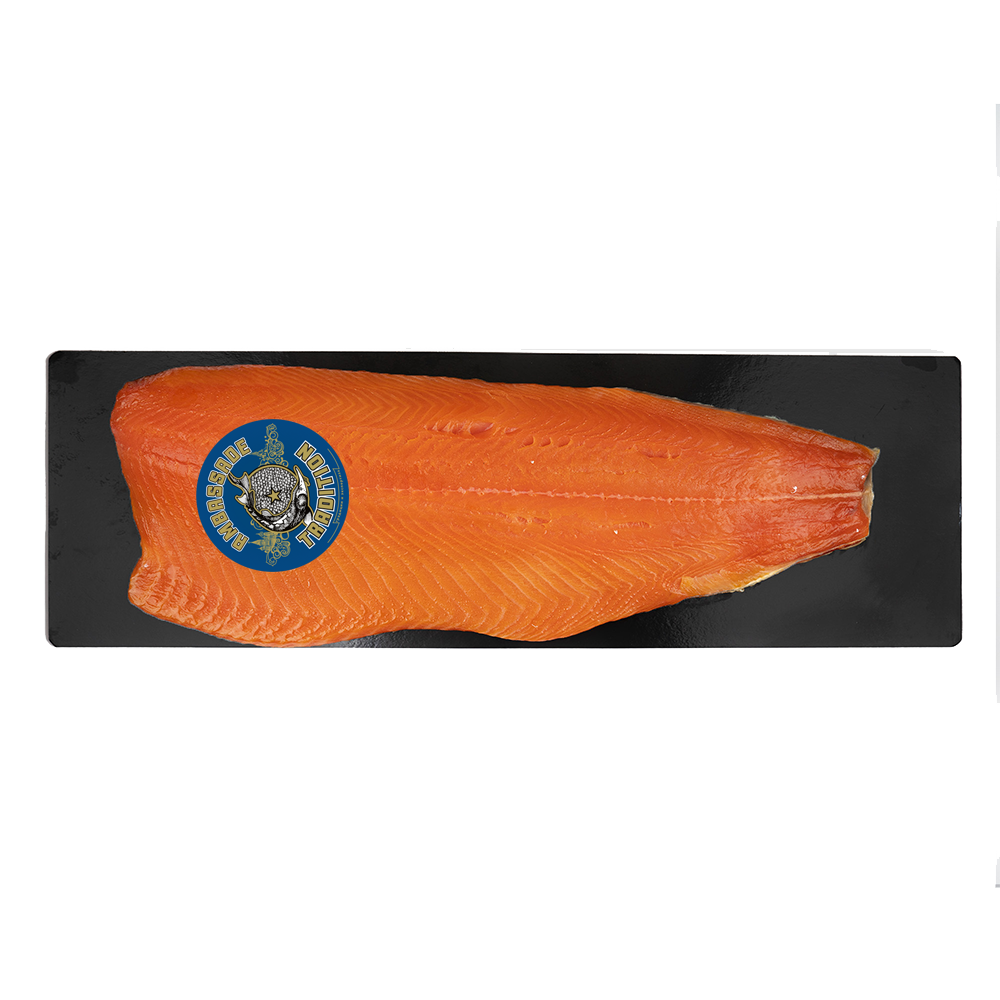 Photo de stock saumon fumé sur la plaque 153560213